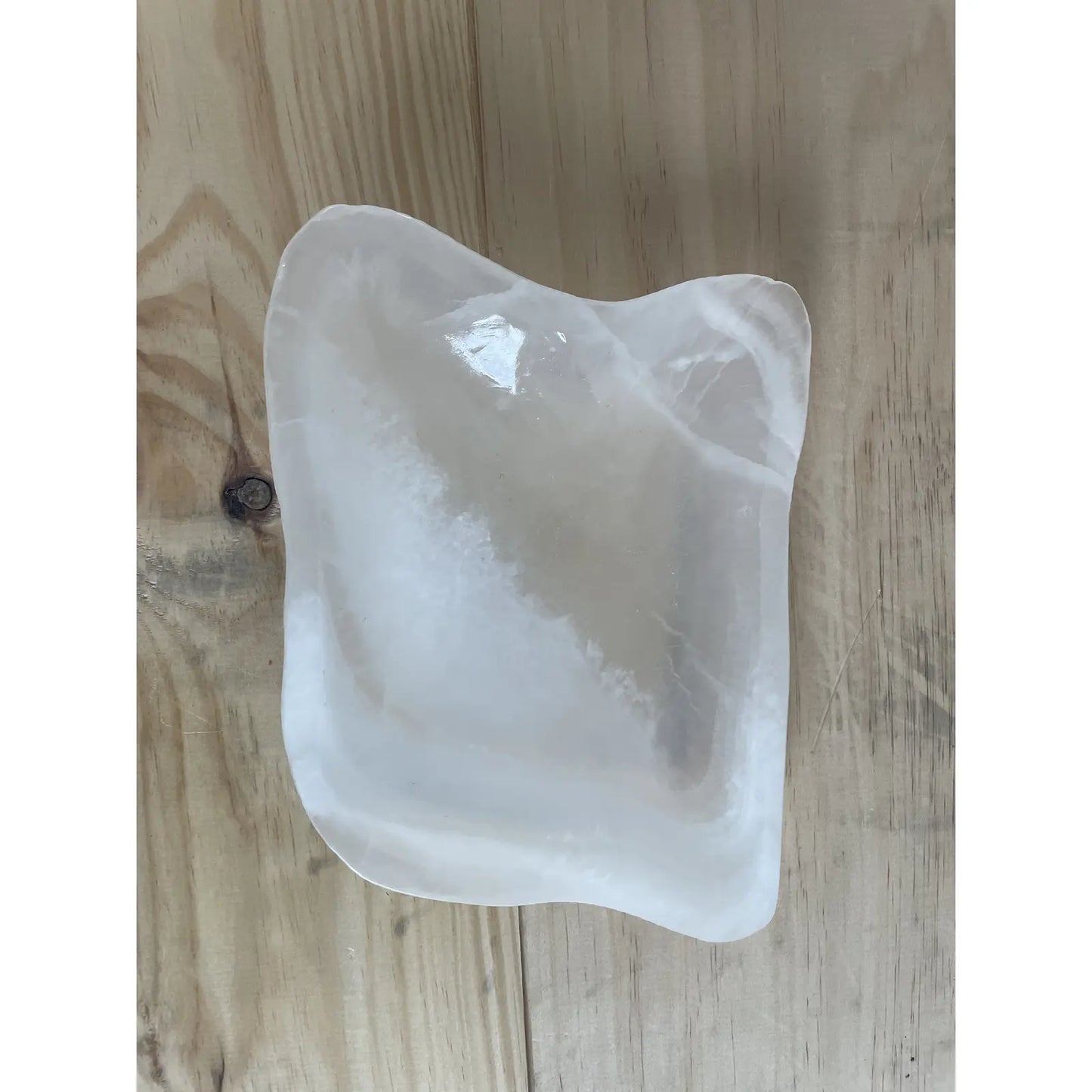 Vintage 1980s White Alabaster Marble Raw Stone Tray Dish