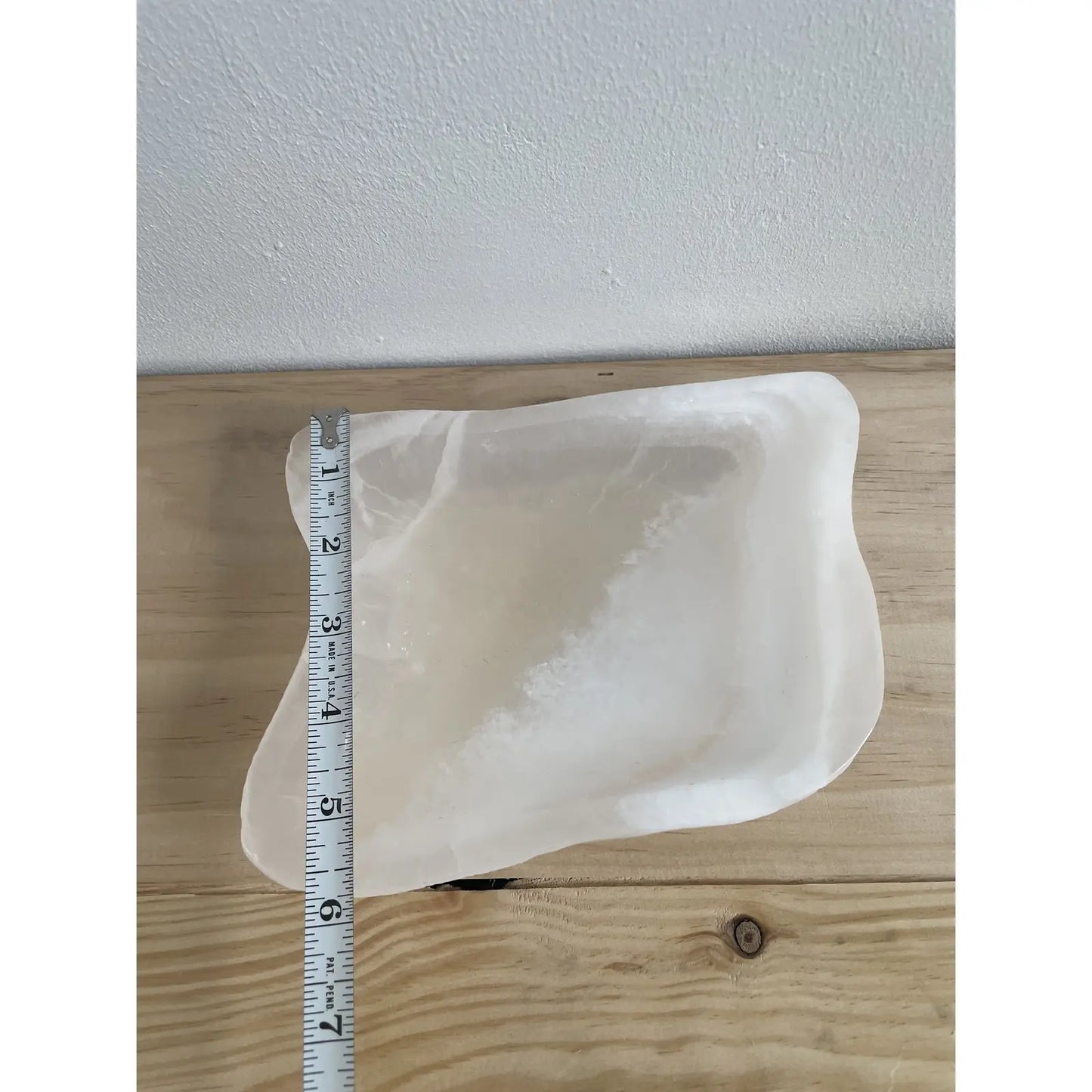 Vintage 1980s White Alabaster Marble Raw Stone Tray Dish