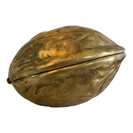 Vintage Brass Walnut Nutcracker