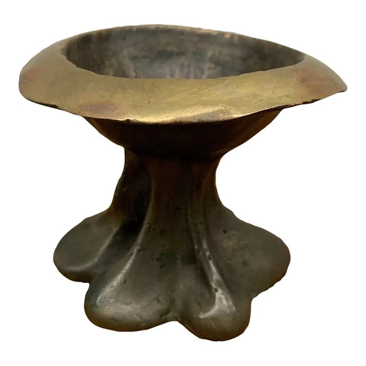 Vintage Bronze Mushroom Sculpture Bowl