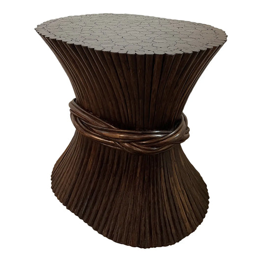 Vintage McGuire Wheat Sheaf Table Dark Patinated Circa 1970s