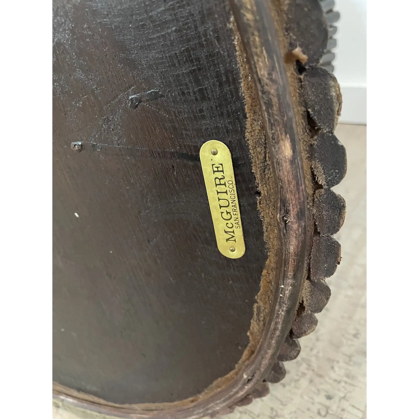 Vintage McGuire Wheat Sheaf Table Dark Patinated Circa 1970s