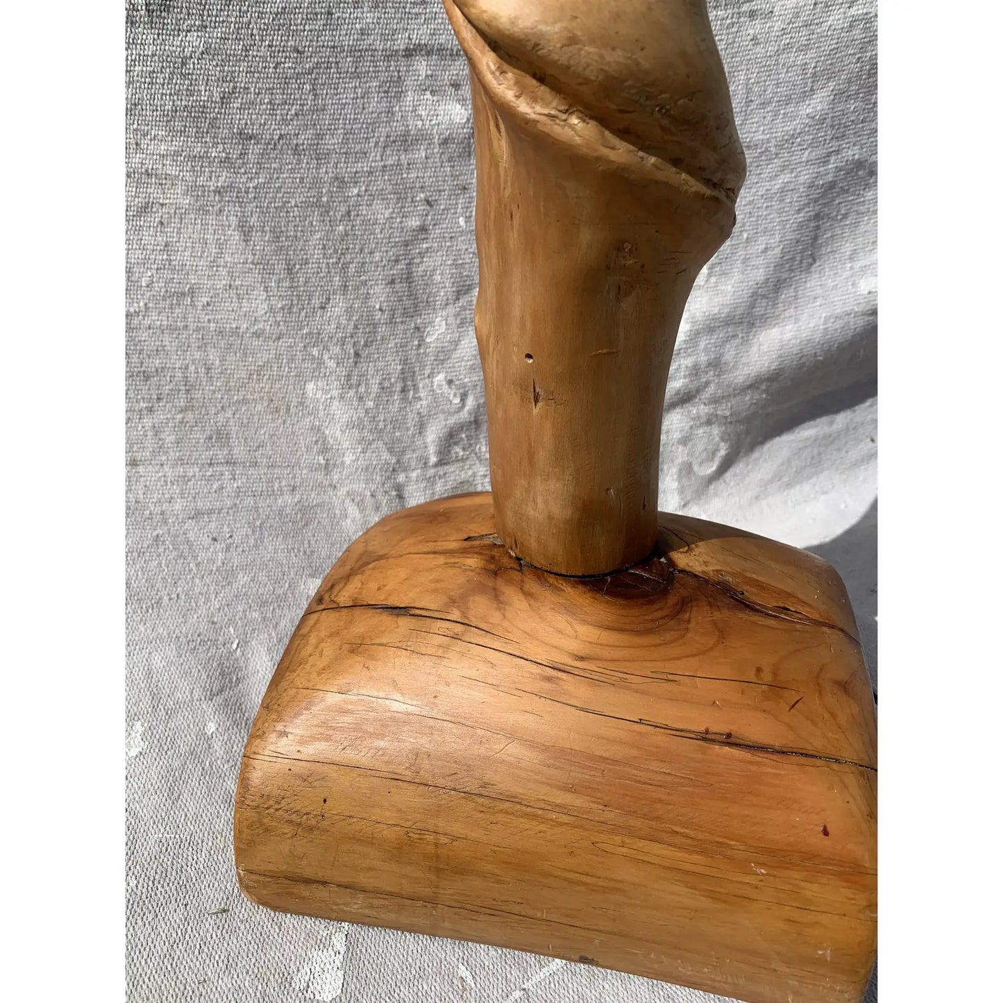 Vintage Handmade Rustic Twisted Wood Lamp