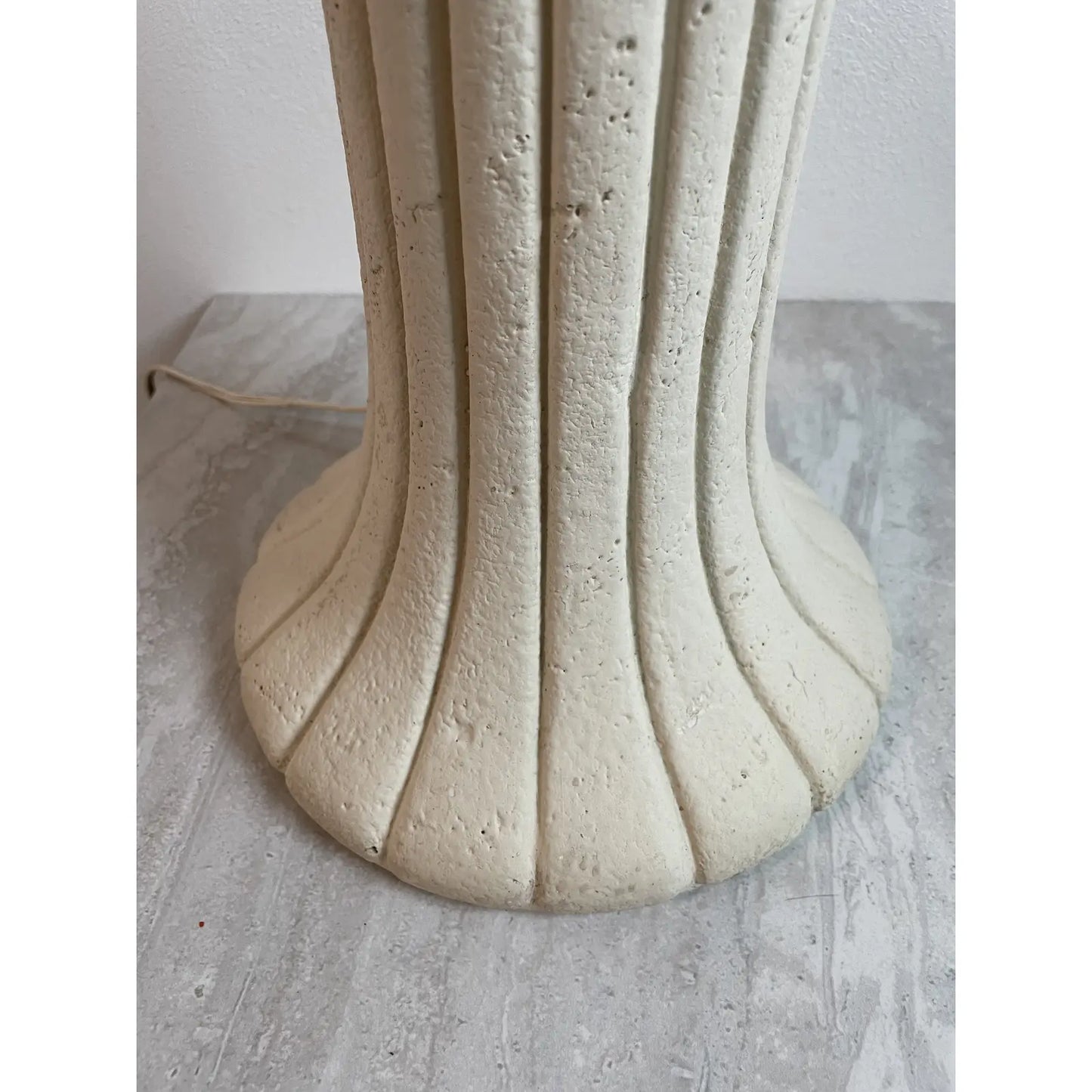Vintage Late 20th Century Michael Taylor Style Off-White Plaster Column Lamp