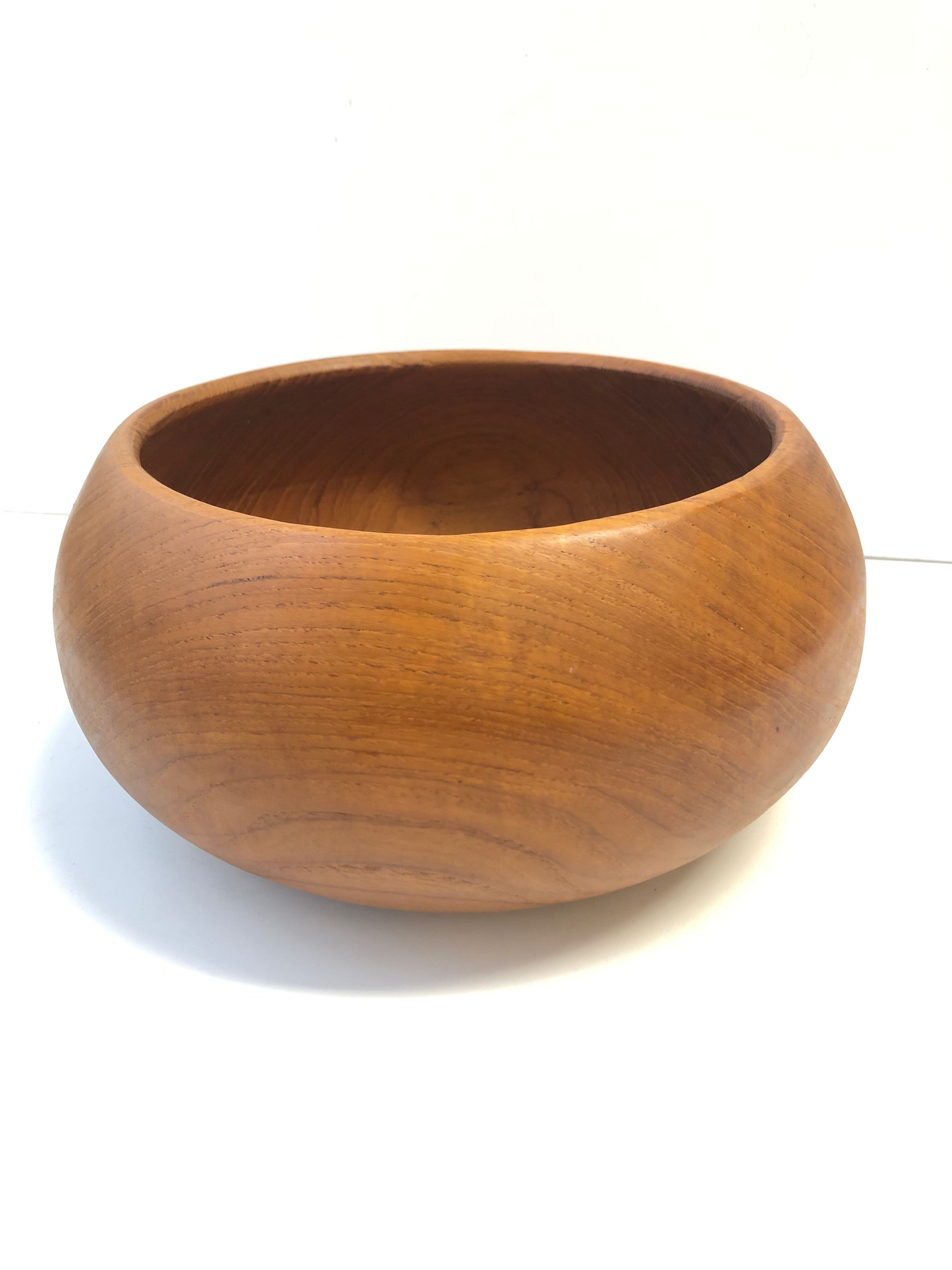 Vintage Mid-Century Modern Hand-Carved Solid Teak Bowl